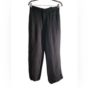 H&M Women’s Size 8 Black Linen Blend Straight Leg Dress Pants